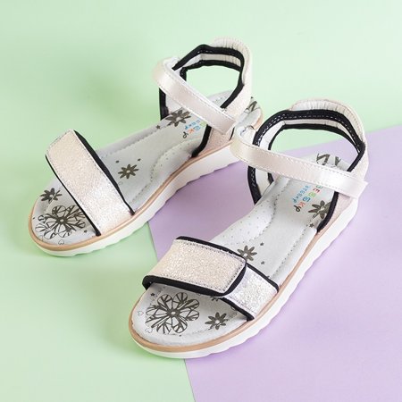 Beige children's shiny sandals Nila - Footwear