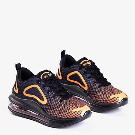 Black and orange women's sports shoes with a transparent Fusion sole - Footwear