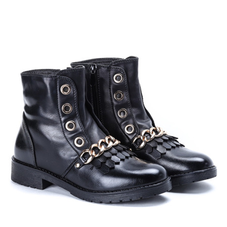 Black boots with chain Zoey - Footwear