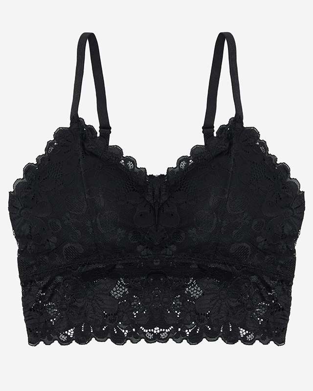 Black bralette bra with lace - Underwear