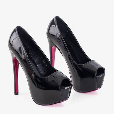 Black pumps on a stiletto heel with a cut Karmen - Footwear