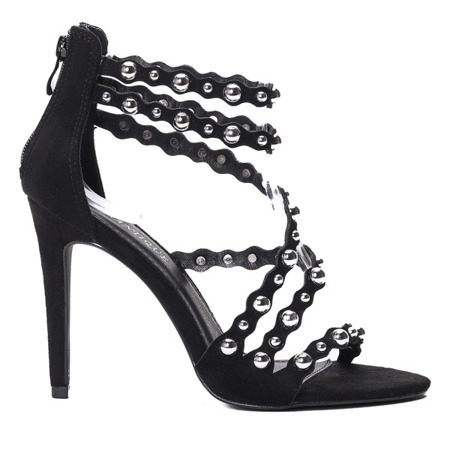 Black sandals on a high heel Detea - Shoes 1