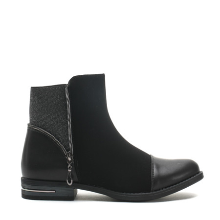 Black suede and leather boots - Footwear