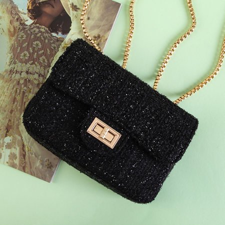 Black tweed shoulder bag - Accessories