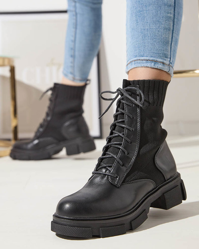 Black women's high Lappa boots. Footwear
