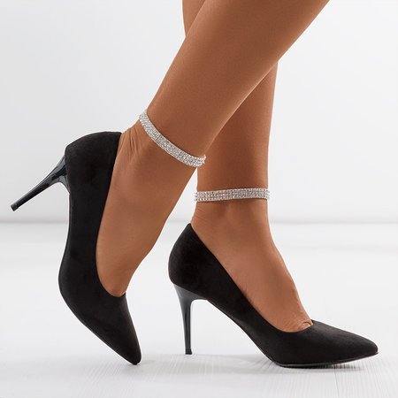 Black women's pumps on a Kisita stiletto heel - Footwear