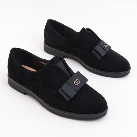 Black women's suede moccasins with bow Easton - Footwear