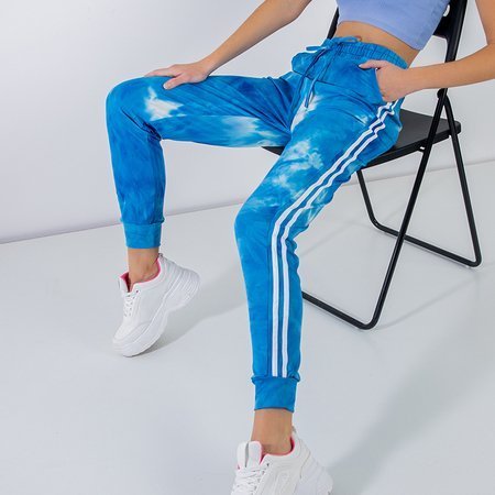 Blue sweatpants with stripes - Clothing