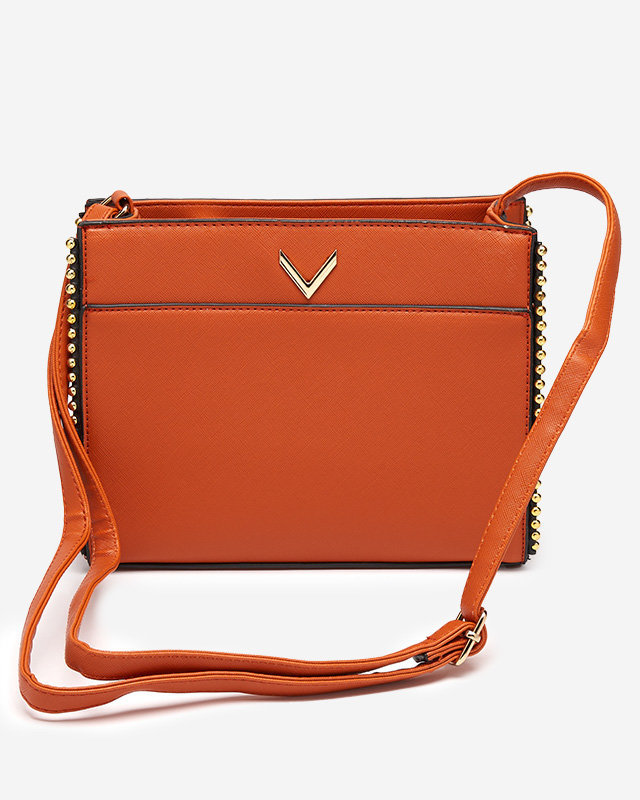 Classic orange handbag with decoration - Accessories