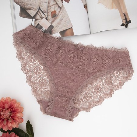 Dark pink lace panties - Underwear
