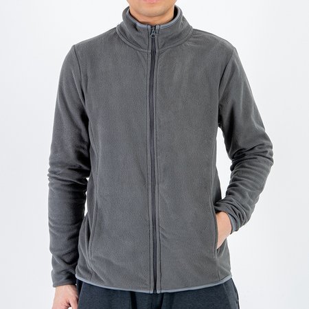 Gray men's fleece with pockets - Clothing