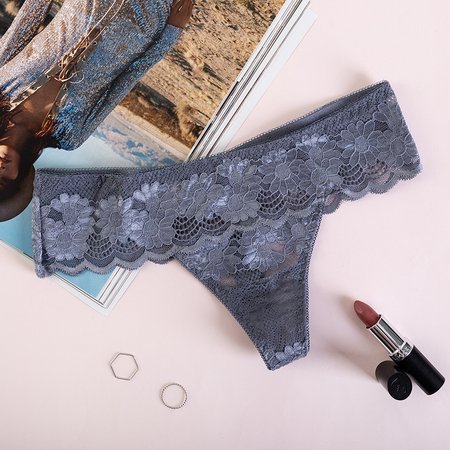 Gray women's lace thongs - Underwear