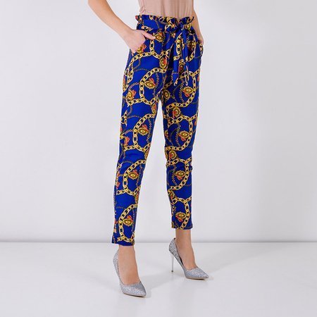 Ladies 'cobalt printed trousers - Clothing