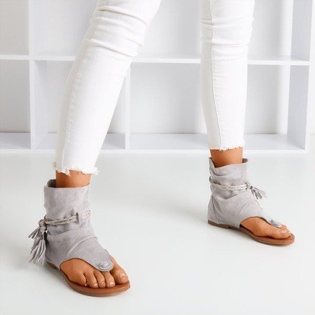 Light gray flip-flop sandals with Semara upper - Footwear 1