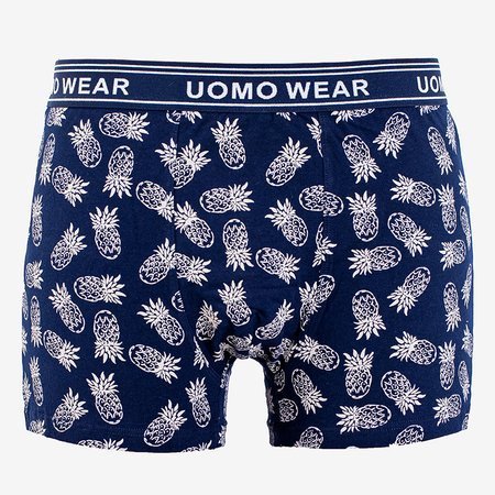 Men's navy blue boxer shorts with pineapples - Underwear