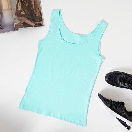 Mint women's t-shirt with wide straps - Clothing