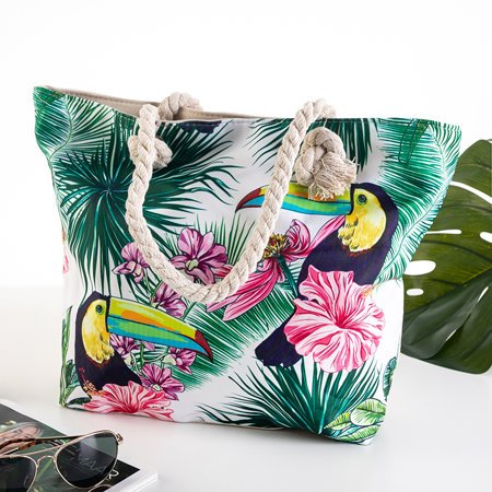 Multicolored beach bag with print - Accessories