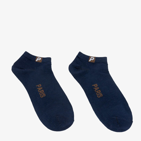 Navy blue men's cotton short socks - Underwear