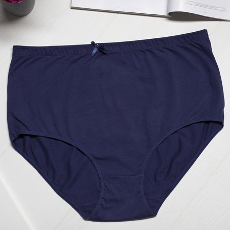 Navy blue women's cotton panties PLUS SIZE - Underwear