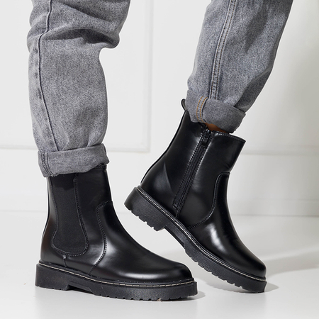 OUTLET Women's black matt boots a'la Chelsea boots Tinara - Footwear