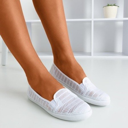 OUTLET Women's white slip - on slip - on Hessani - Footwear
