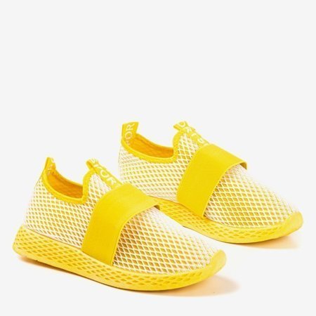 OUTLET Yellow women's sports slip shoes - on Andalia - Footwear