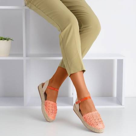 Orange ladies espadrilles with openwork Triumf - Footwear