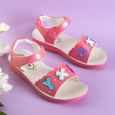 Pink children's Velcro sandals Yksa - Footwear