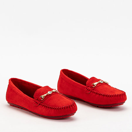 Red women's eco-suede moccasins Revika - Footwear