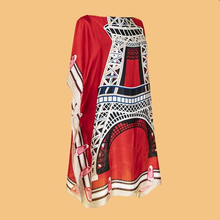 Red women's pareo with print - Clothing