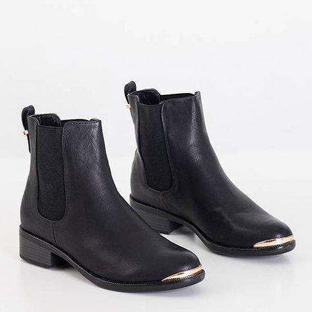 Santorins black women's Chelsea boots with flat heels - Shoes