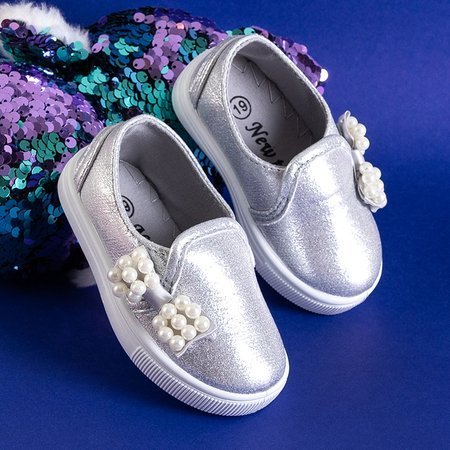 Silver children's slip on Jenny shoes - Footwear