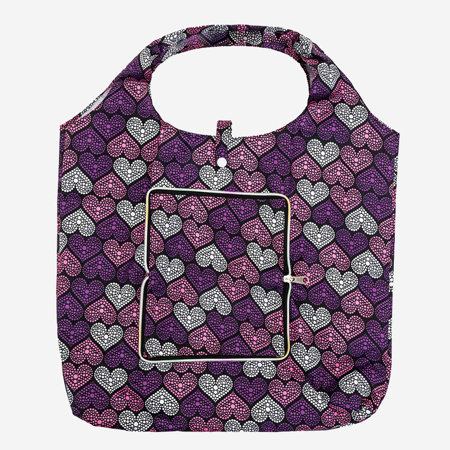 Violet heart-shaped shopping bag folded into a wallet - Accessories