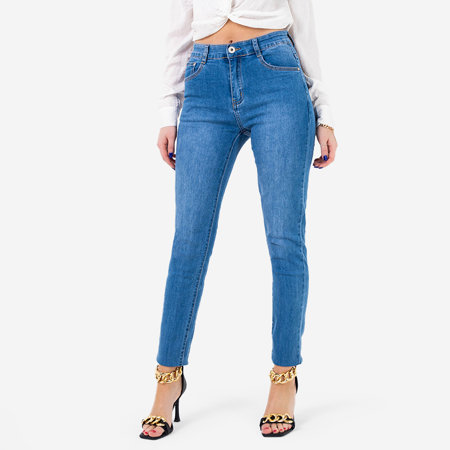 Women's Blue High Waist Skinny Jeans - Clothing