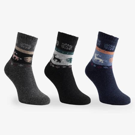 Women's Christmas Pattern Wool Socks 3 / pack - Socks