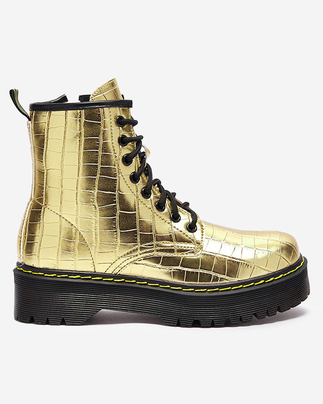 Women's gold insulated bager boots with embossing Tennis - Footwear