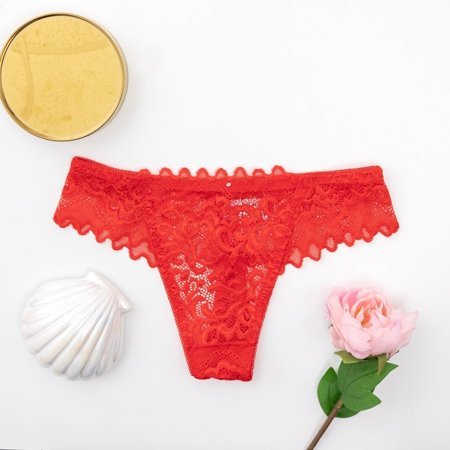 Women's red lace thong - Underwear