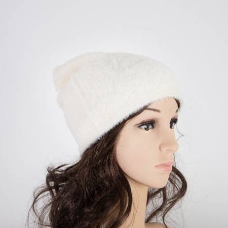 Women's white fur hat - Caps