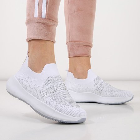 Women's white slip on with cubic zirconia Renda - Footwear