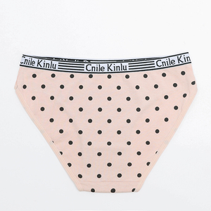 Beige and pink polka dot women's panties - Underwear