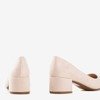 Beige pumps on a low post Amee - Shoes 1
