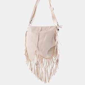 Beige shoulder bag with tassels - Accessories