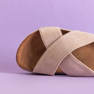 Beige women's platform sandals Martiu - Footwear