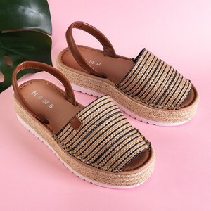 Beige women's platform sandals Xenia - Footwear