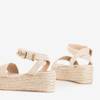 Beige women's sandals on the Marisa platform - Footwear
