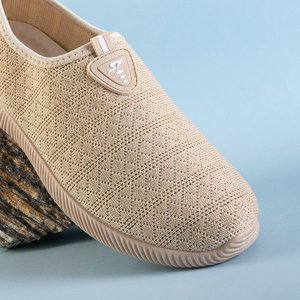 Beige women's slip on Smegin sneakers - Footwear