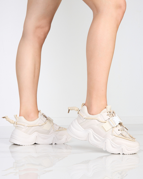 Beige women's sports shoes sneakers Electri - Footwear