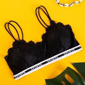 Black Women's Bra with Lace - Underwear