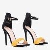 Black and yellow women's sandals on a high heel Gold Rush - Footwear 1