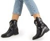 Black ankle boots a'la cowboy boots on a wedge heel Walter - Footwear
